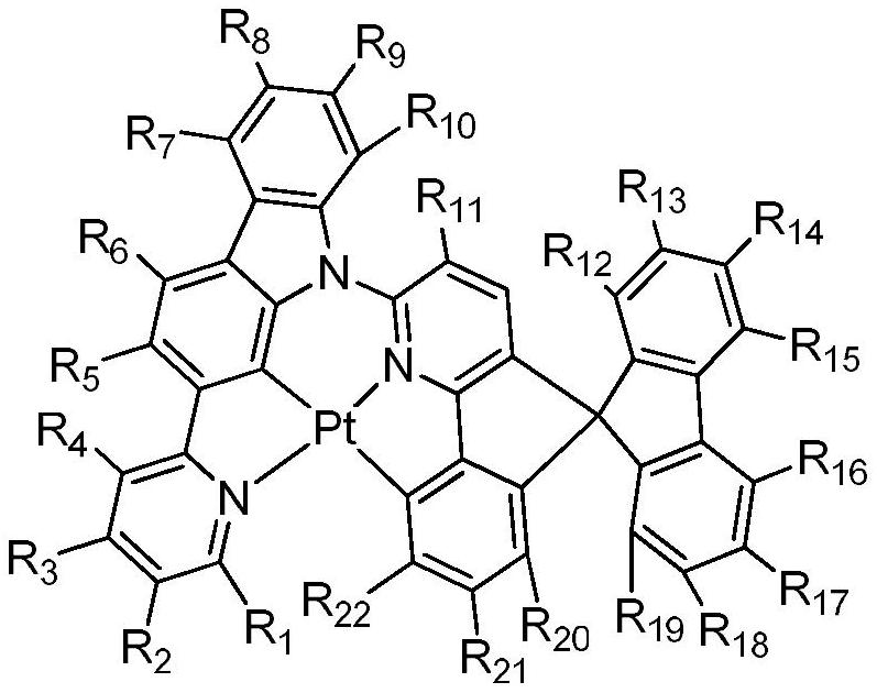 Preparation and application of tetradentate platinum (II) complex