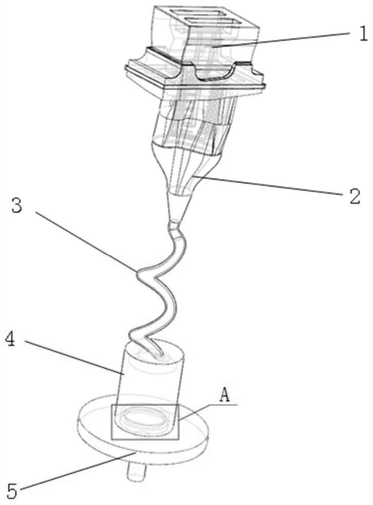 A method for forming single crystal parts based on gel injection molding integrated casting with a spiral crystal selector with a seed crystal block embedded structure