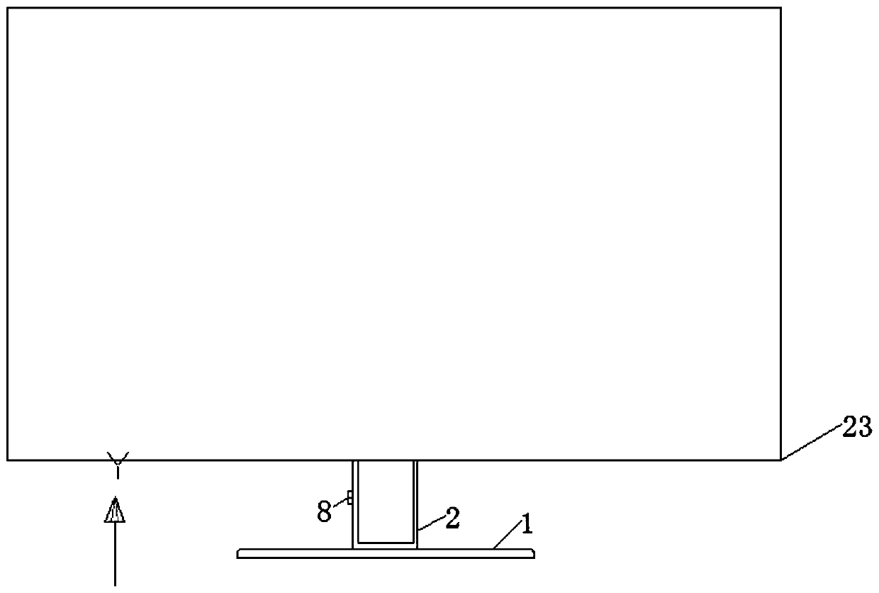 Height-adjustable rotary display screen support