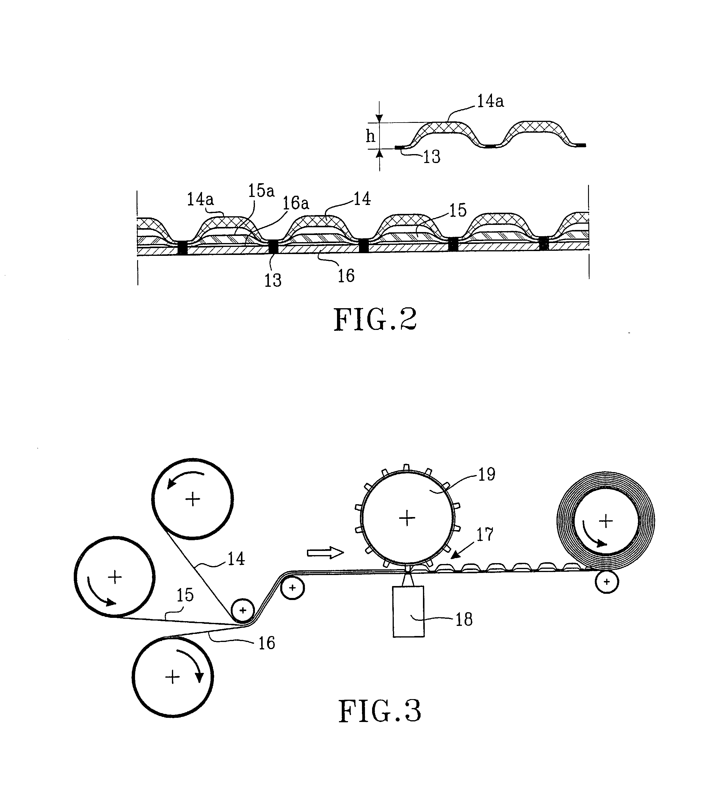 Belted absorbent article and a method of producing a laminate for use as belt material