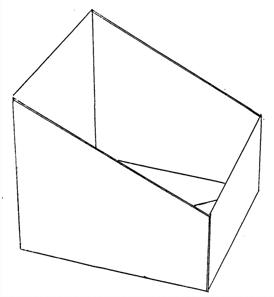 Folding method of square box with inclined opening