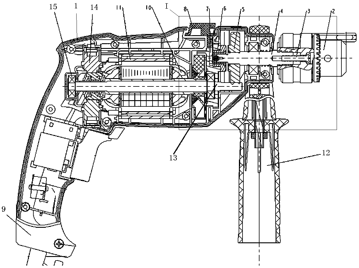 High-stability impact electric drill with stable and reliable impact function adjustment and impact method thereof