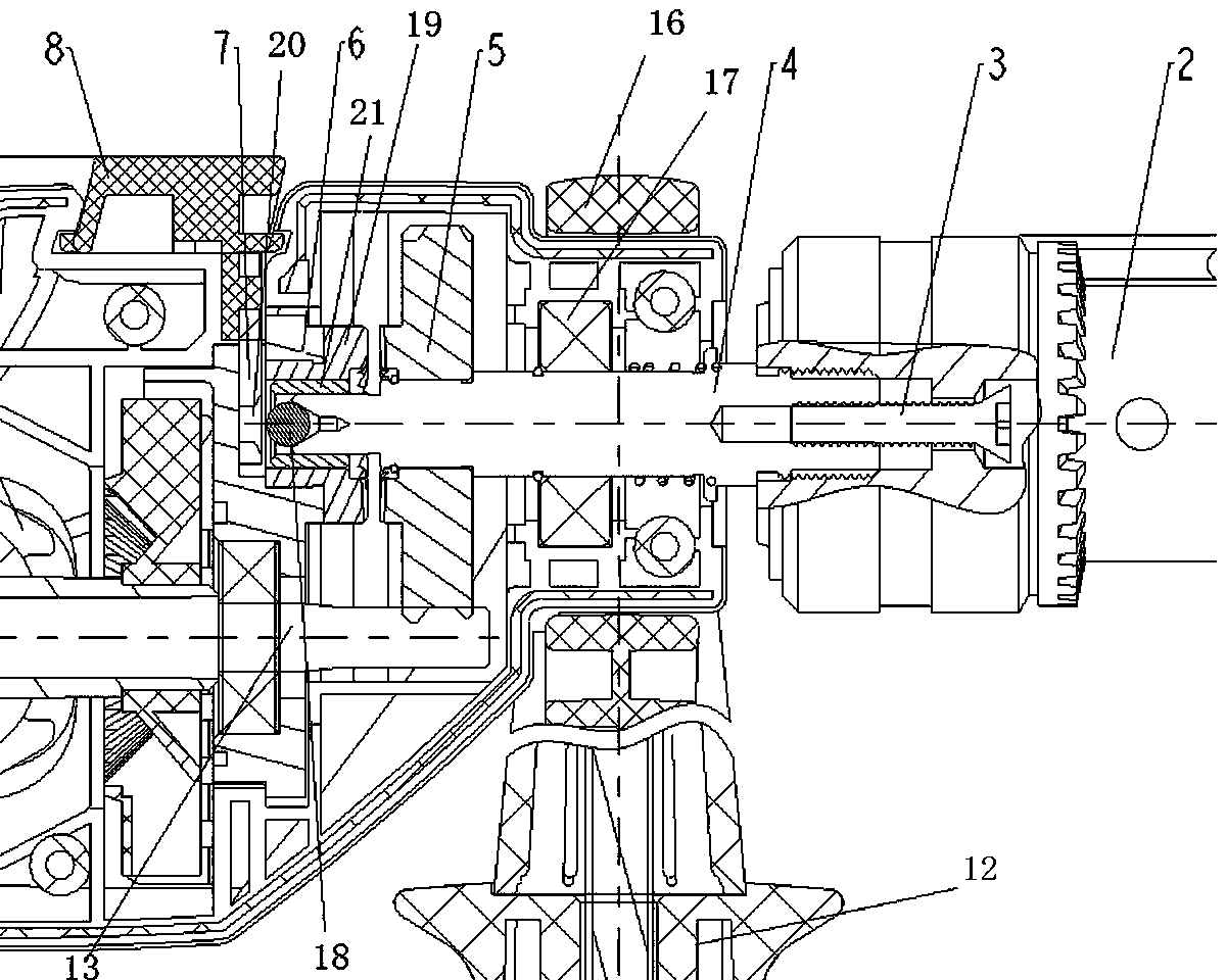 High-stability impact electric drill with stable and reliable impact function adjustment and impact method thereof