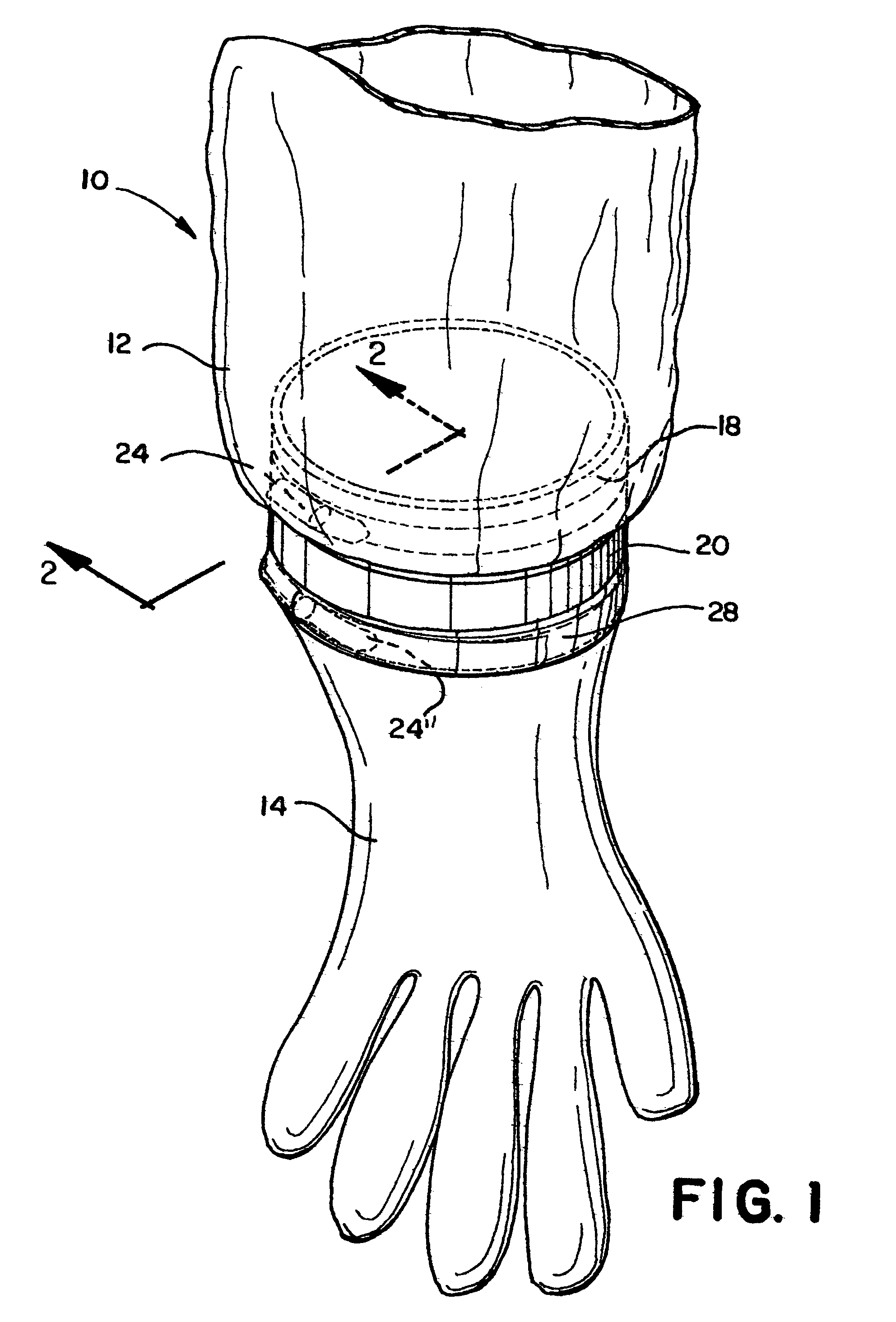 Protective garment and glove assembly