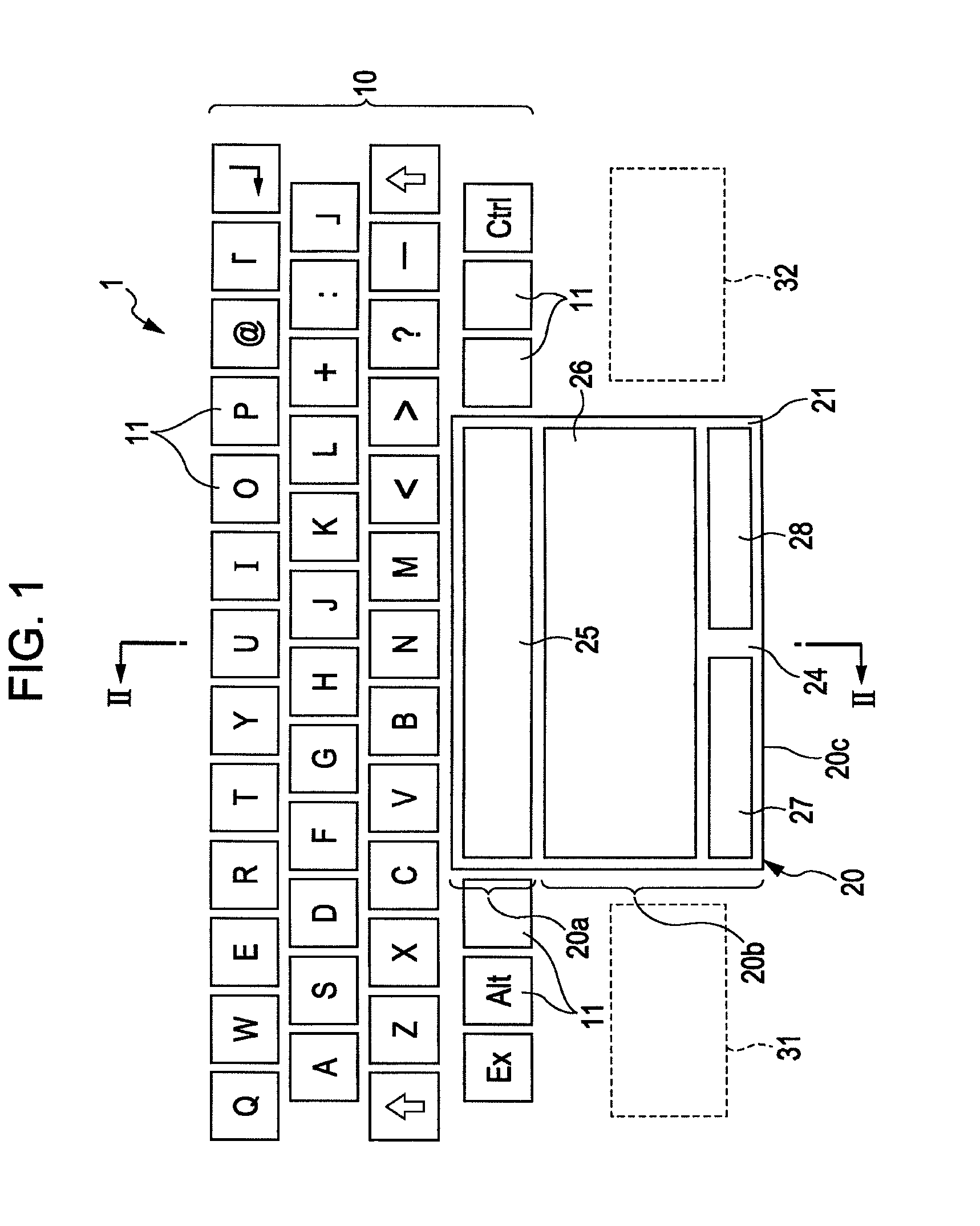 Input device with palm detecting unit