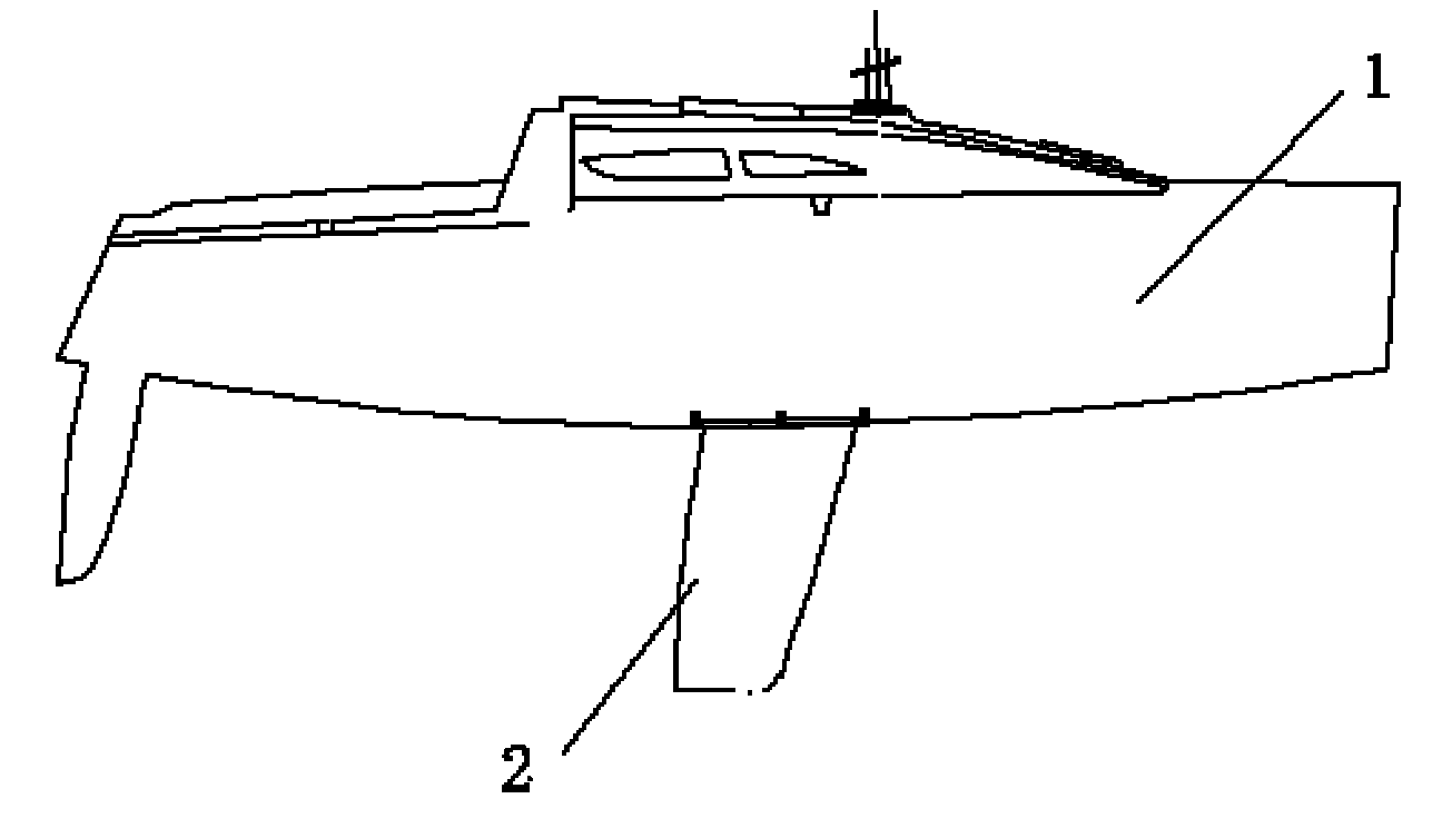 Composite material sailing boat with wing keel slot