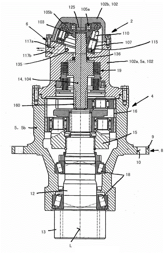 Hydrostatic axial piston engine with inclined axes