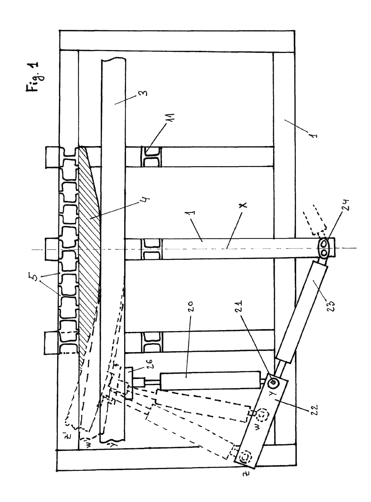 Machine and method for the semi-continuous cold-bending of sections with low ductility