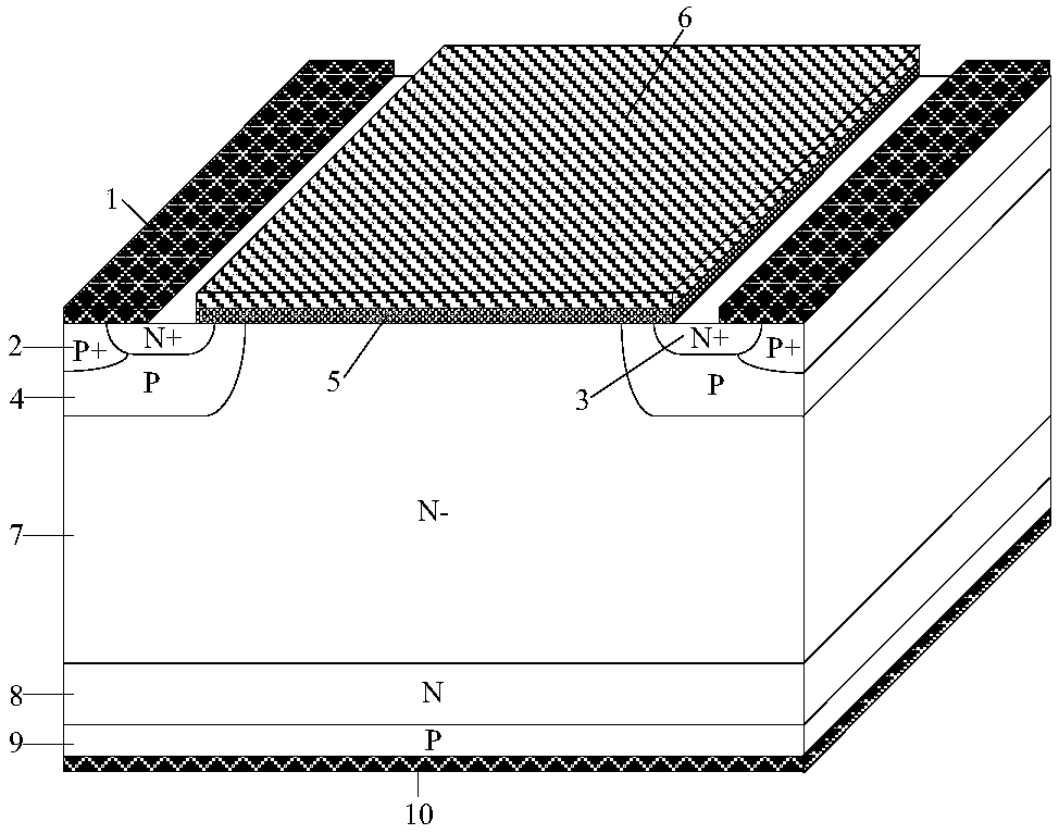 A planar grid igbt and its manufacturing method