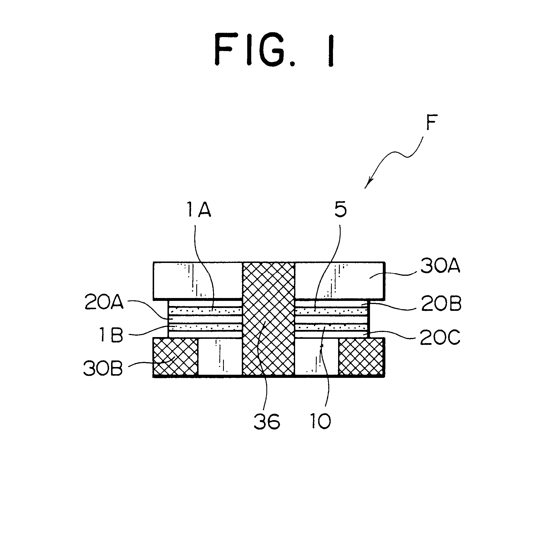 Energy trapping type piezoelectric filter with a shielding conductive member on a bottom insulating base plate upper surface