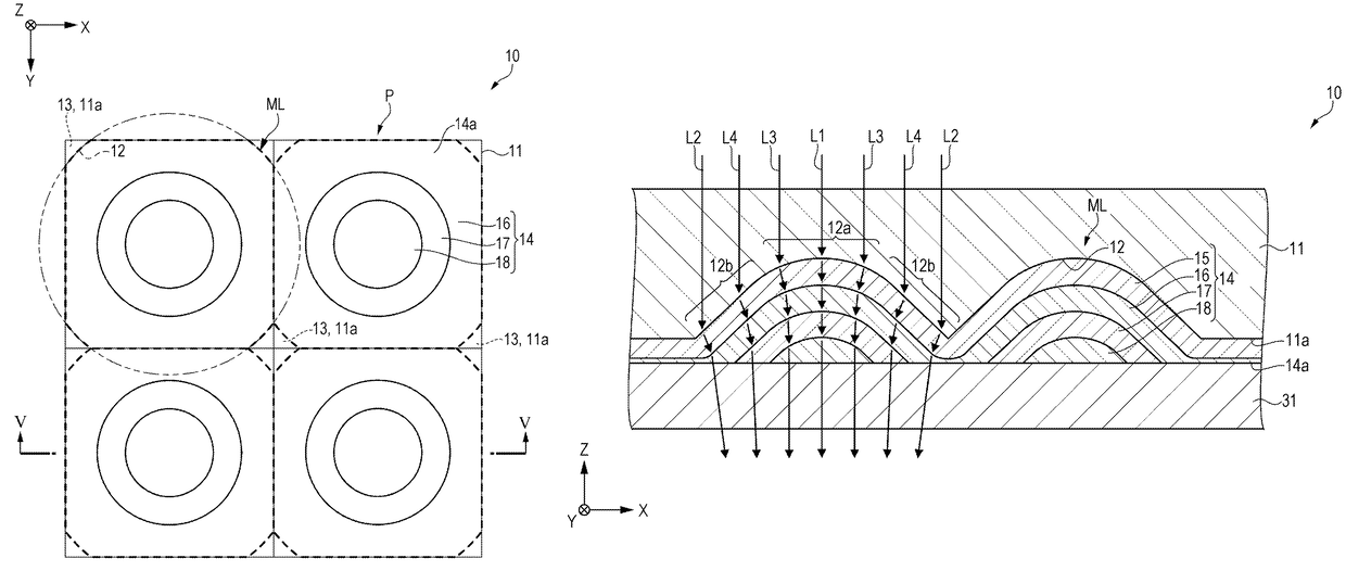 Lens array substrate, method of manufacturing lens array substrate, electro-optical device, and electronic apparatus