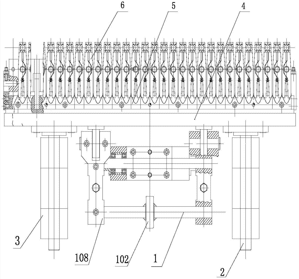 V-type device lifting mechanism in capsule production system