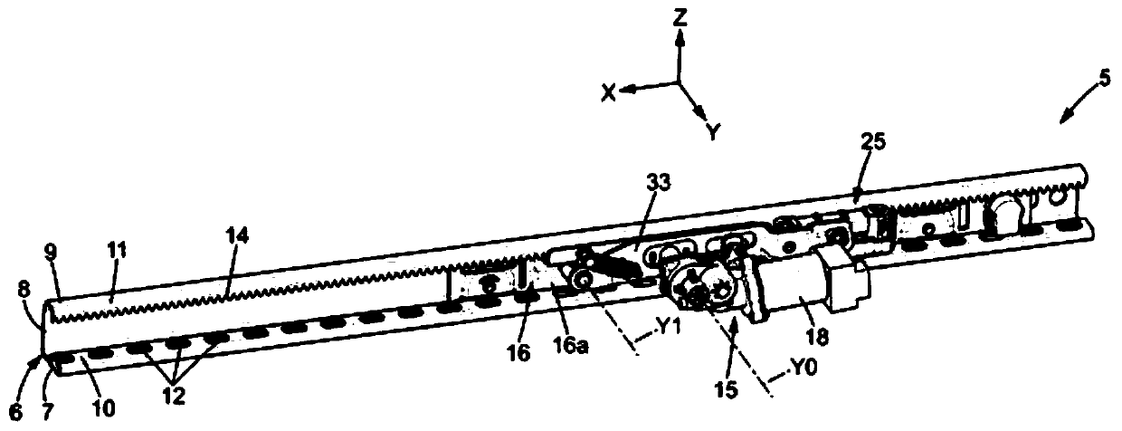 Rail for vehicle seat and vehicle seat comprising such rail