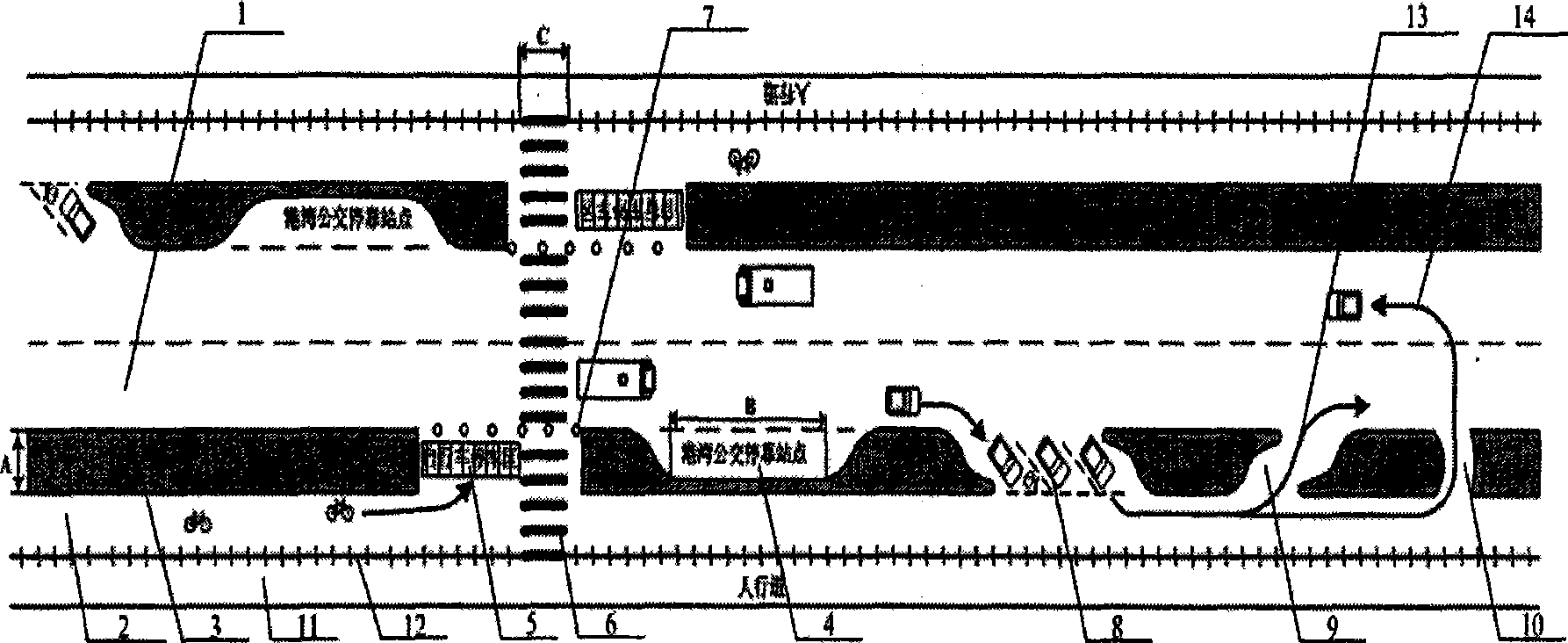 Setting method for multi-mode parking and transfer facilities in lough type bus station