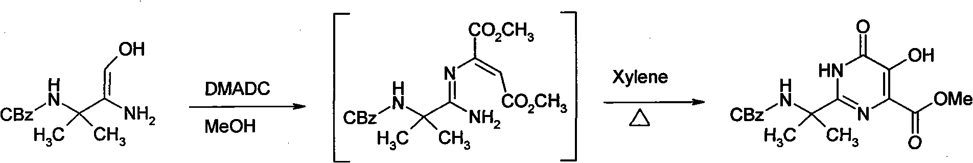 Method for synthesizing N-methyl pyrimidone