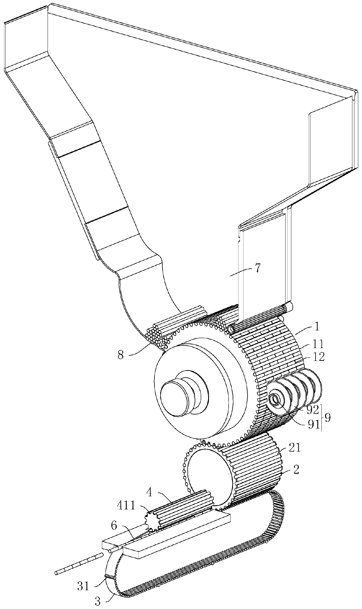 Rod-shaped material delivering device