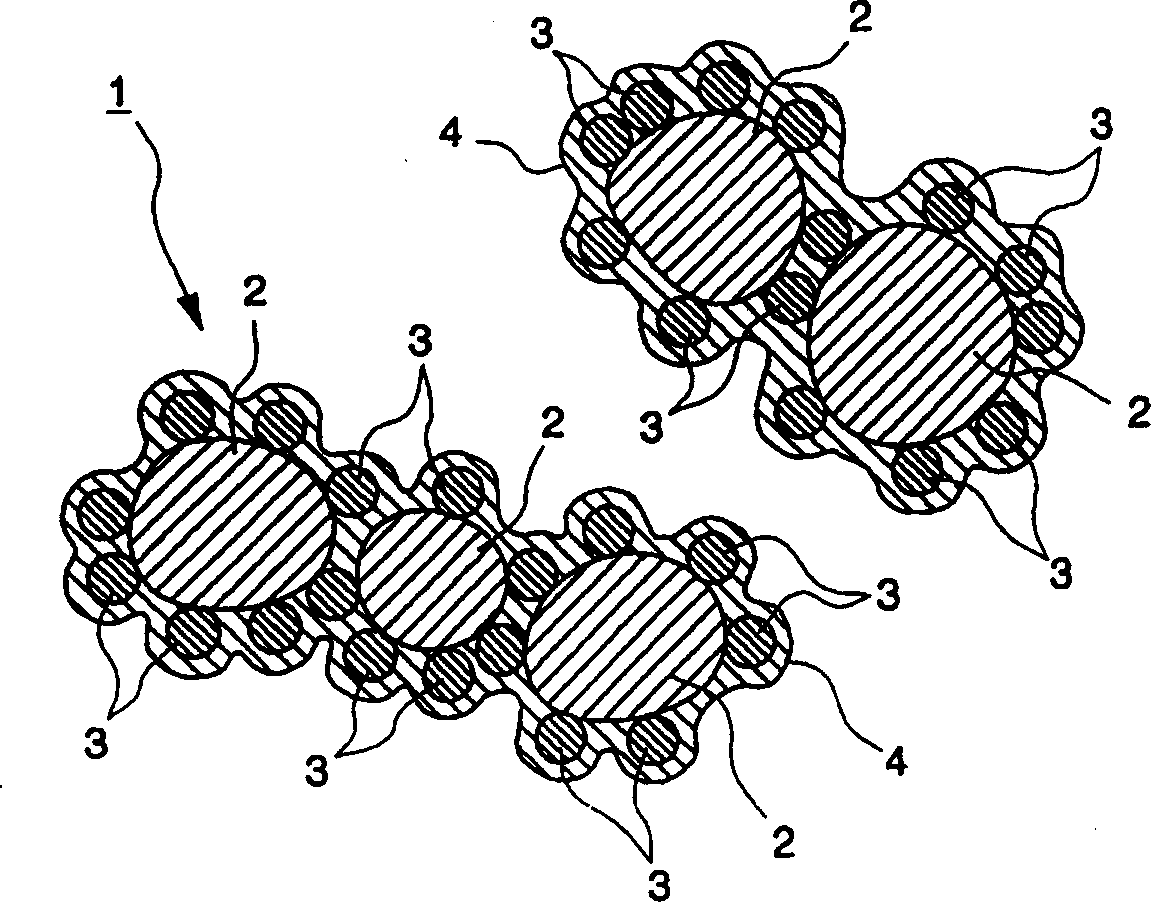 Carbon-containing material and lithium secondary cell containg the same material