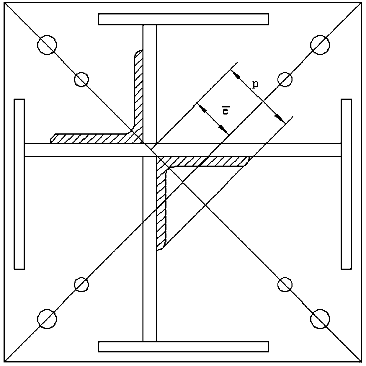 A method for calculating the compressive bearing capacity of a double-angle steel cross-shaped combined section component