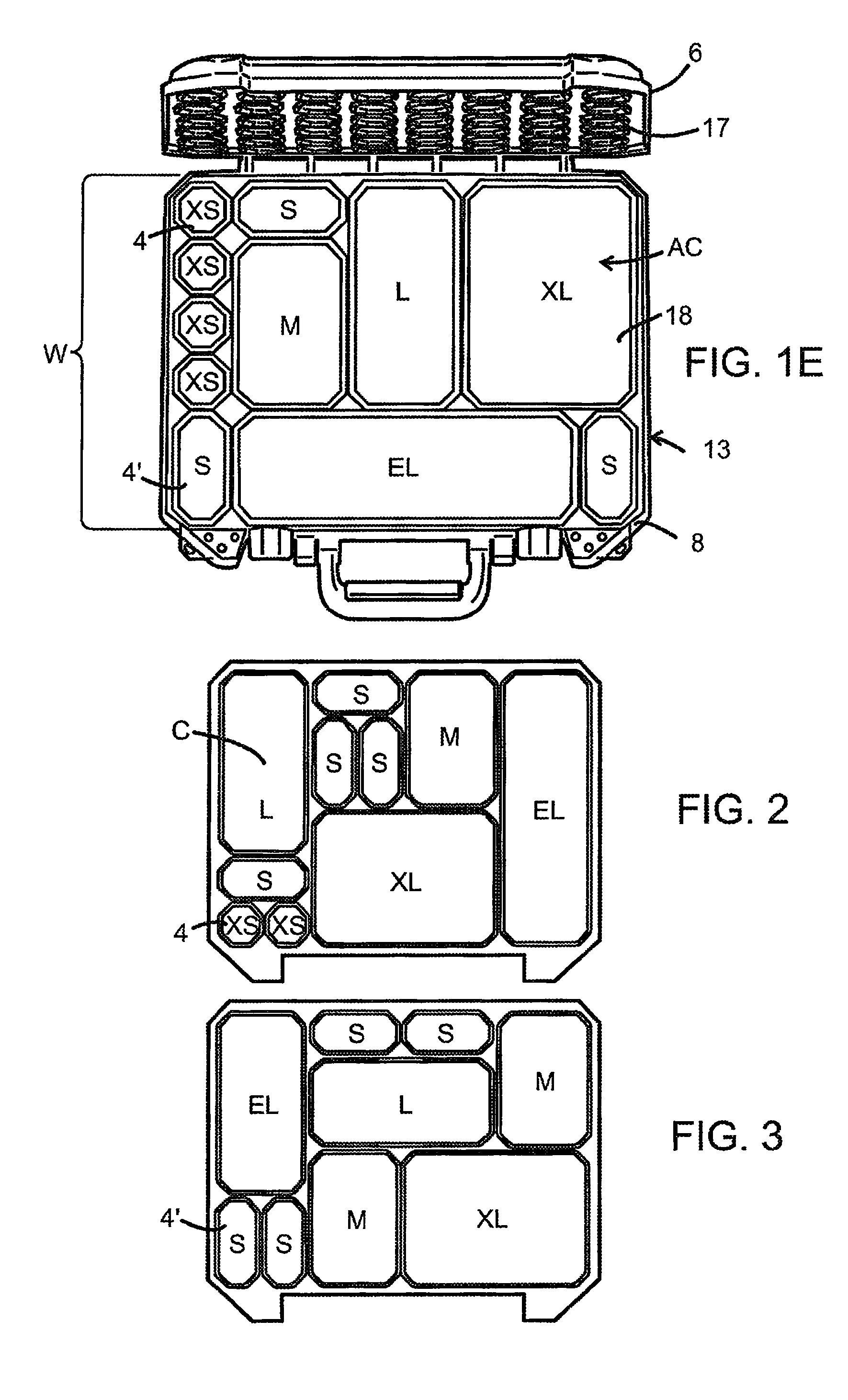 Module system comprising a case and a number of boxes