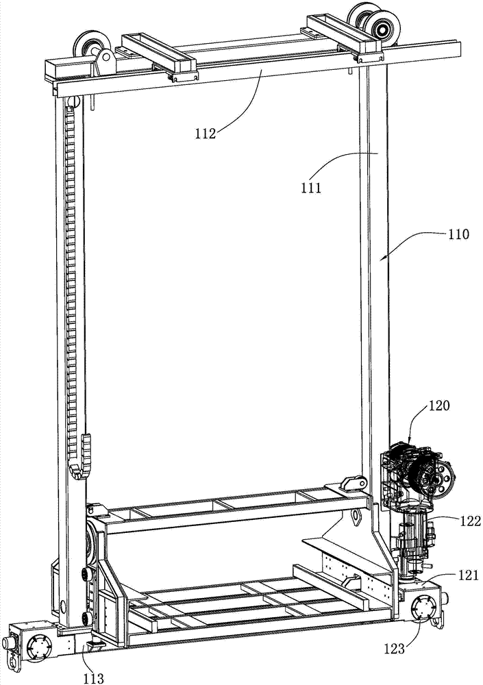 Stacking device and battery replacement apparatus