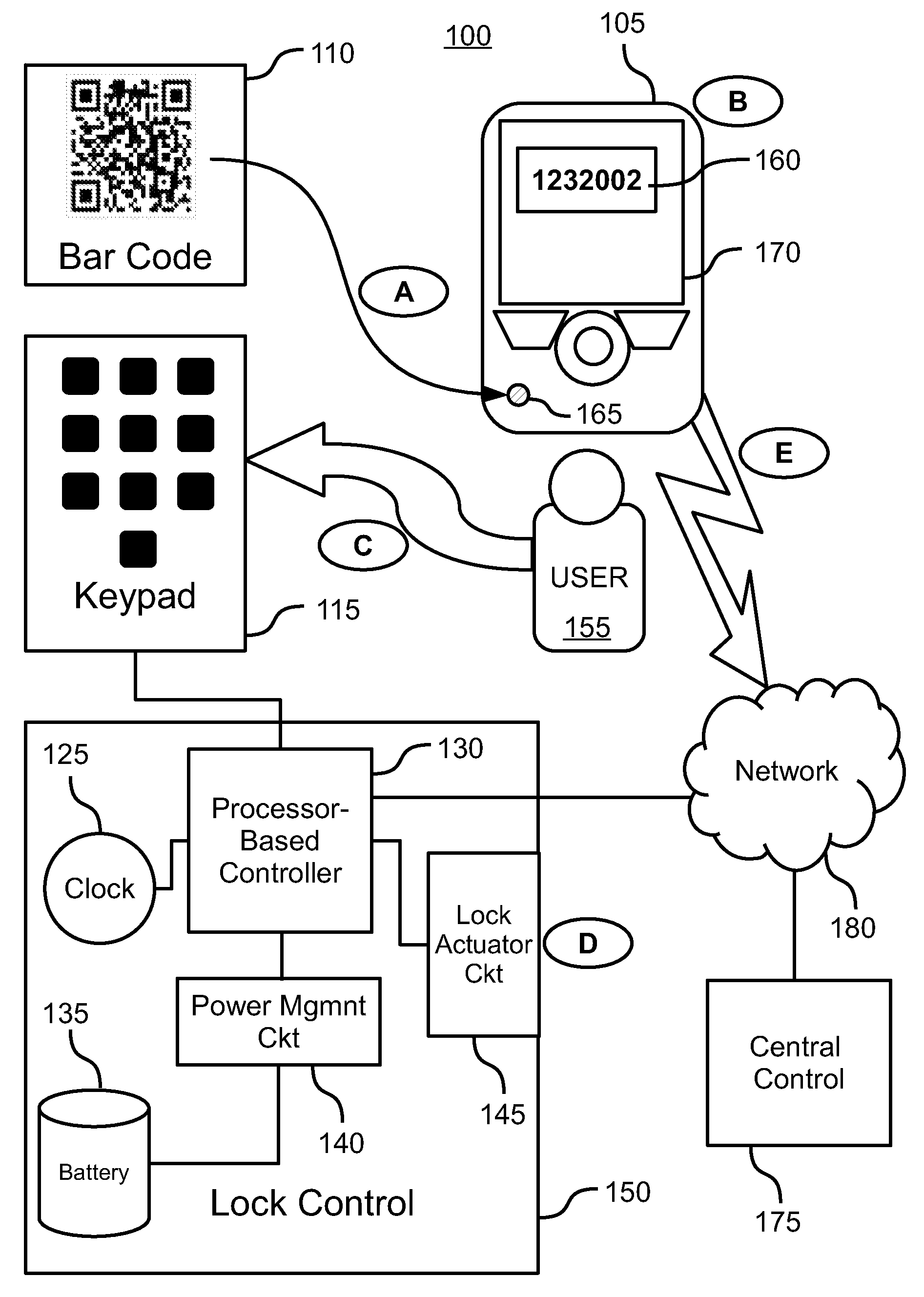Methods and systems for an authenticating lock with bar code
