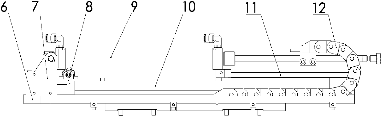 Railway axle phased array ultrasonic flaw detection self-adaptive scanning device