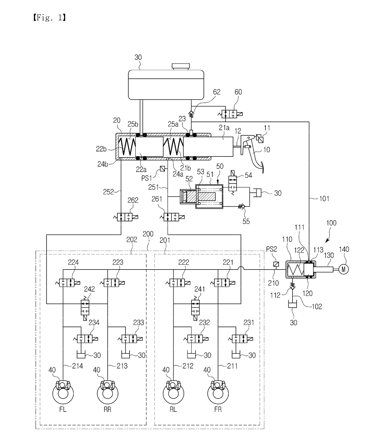 Electric brake system and method for leak check of the same