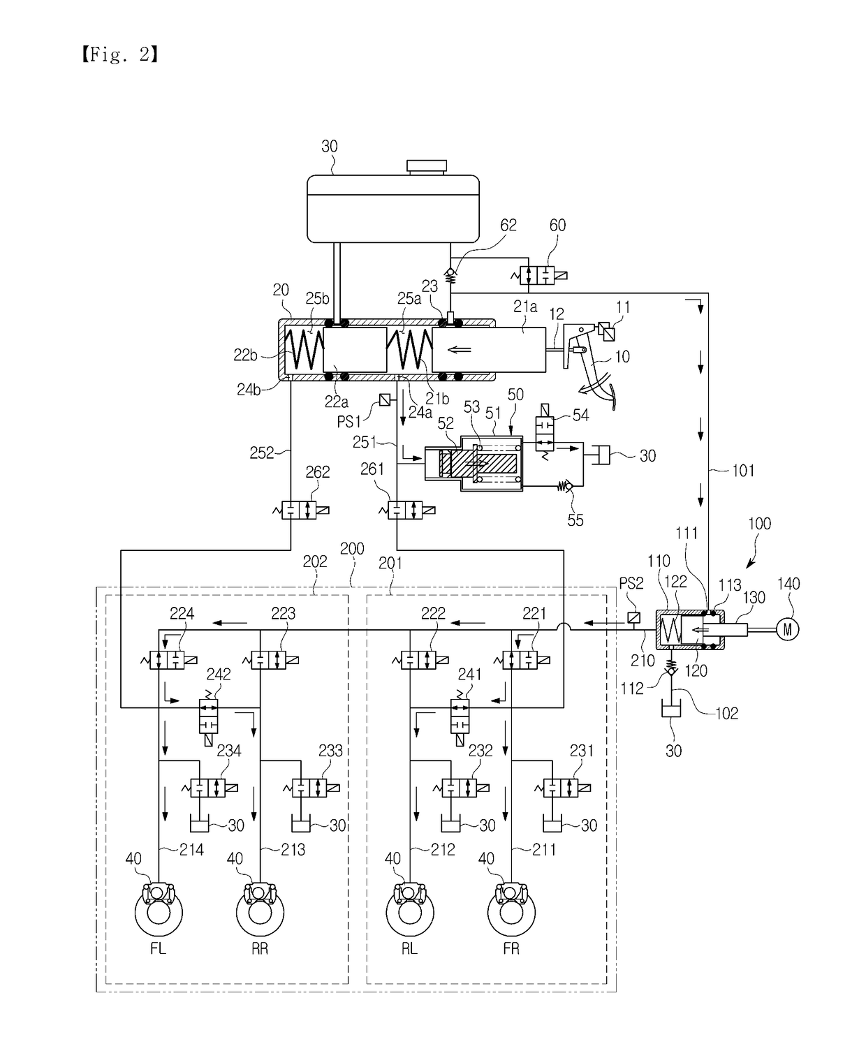 Electric brake system and method for leak check of the same
