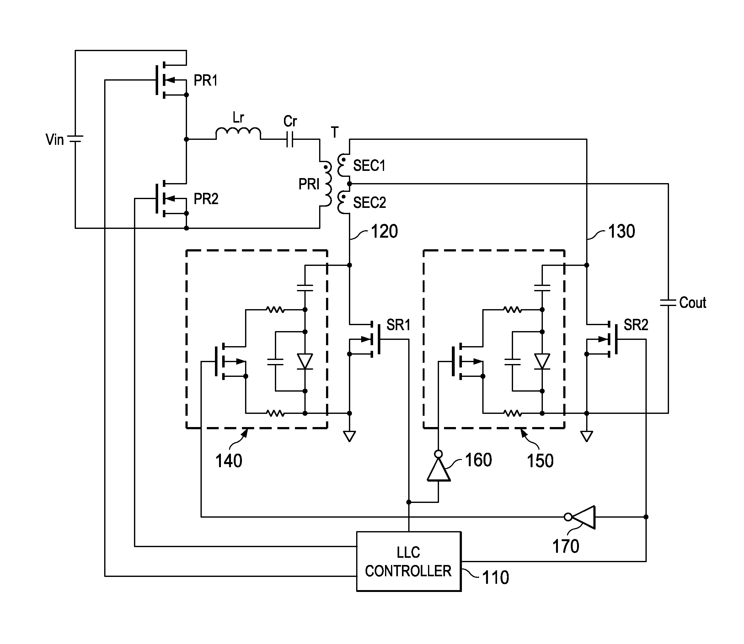 Llc converter active snubber circuit and method of operation thereof