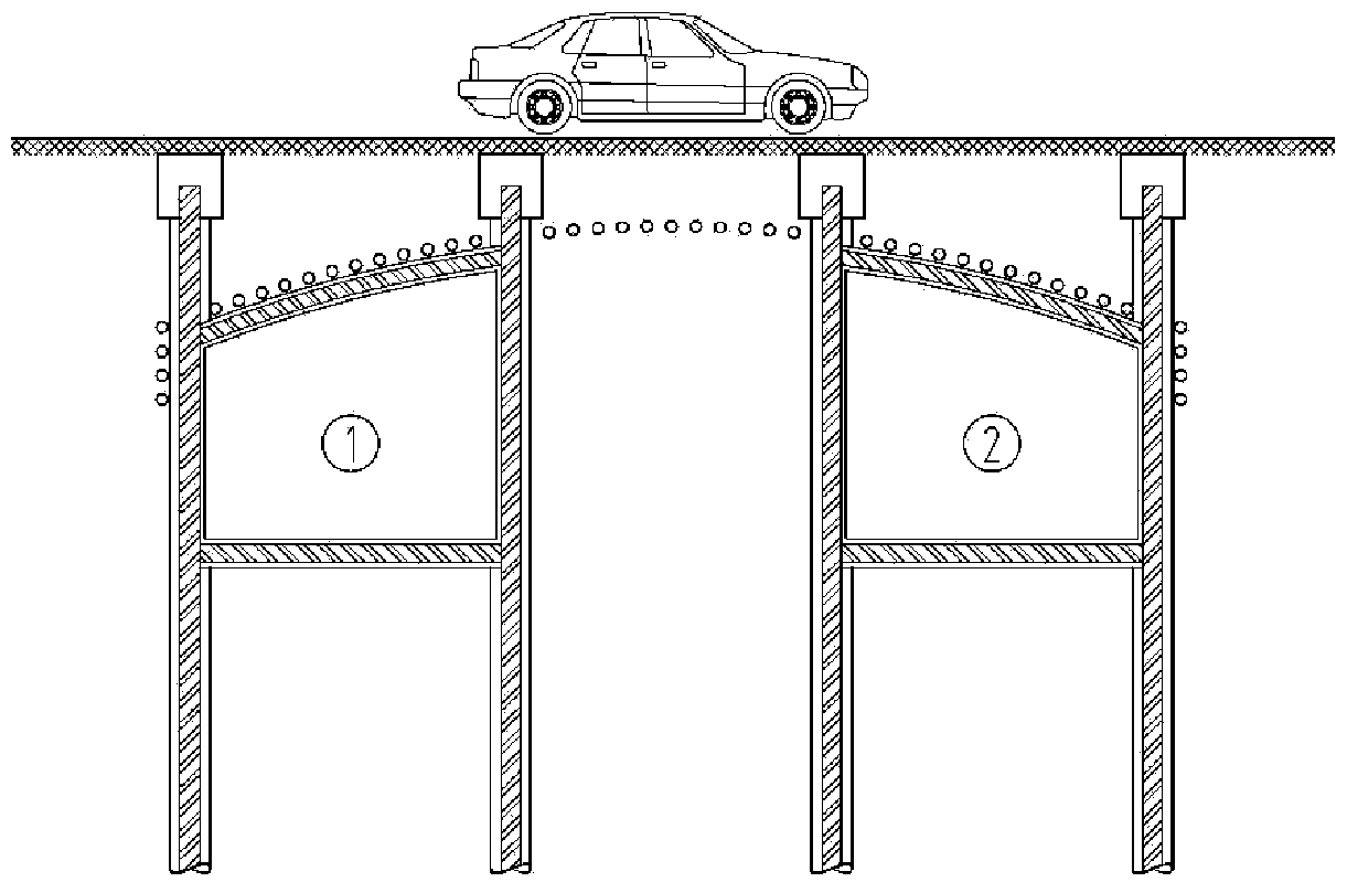Construction method of shallow-buried large-span tunnels
