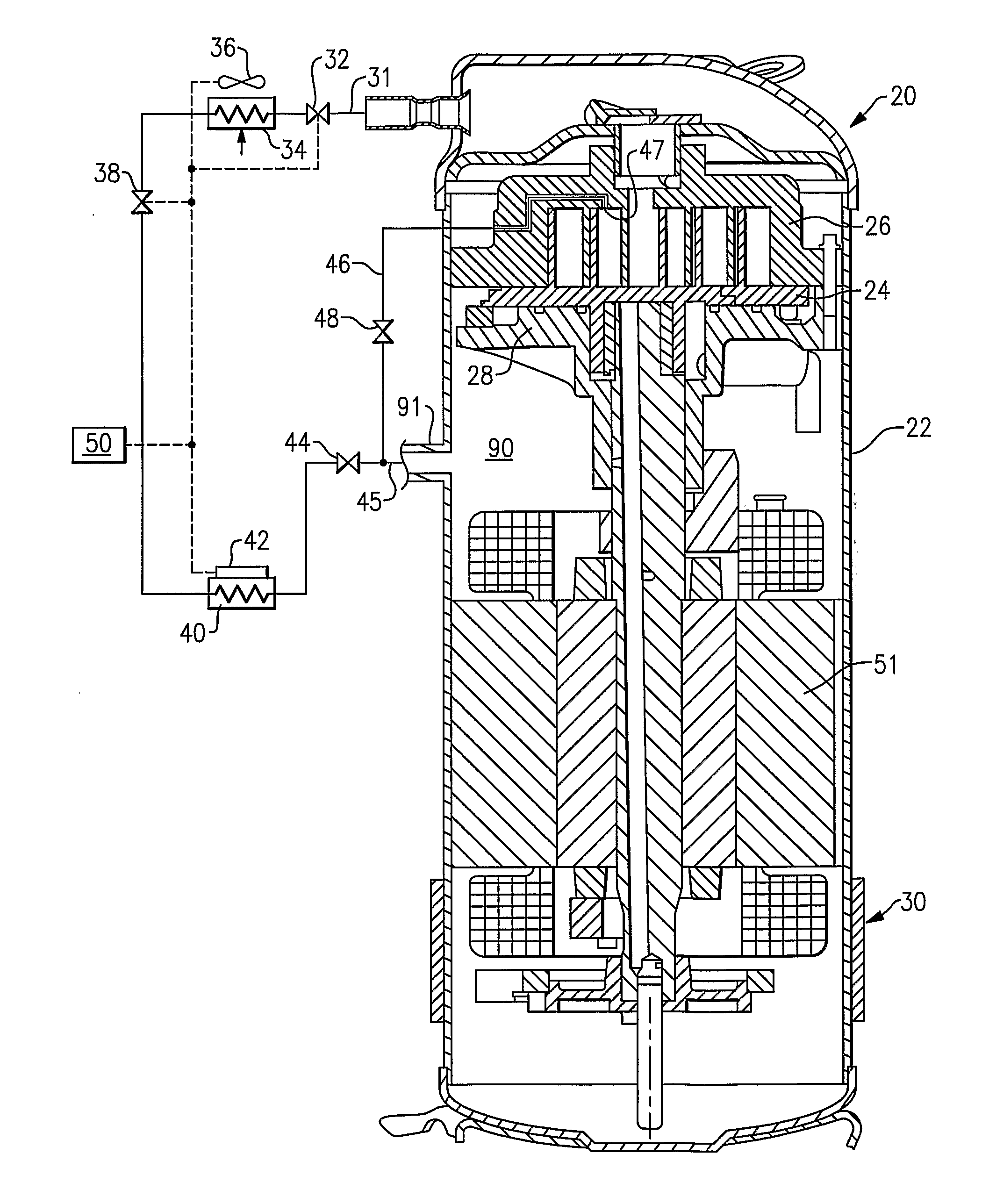 Refrigerant system with control to address flooded compressor operation