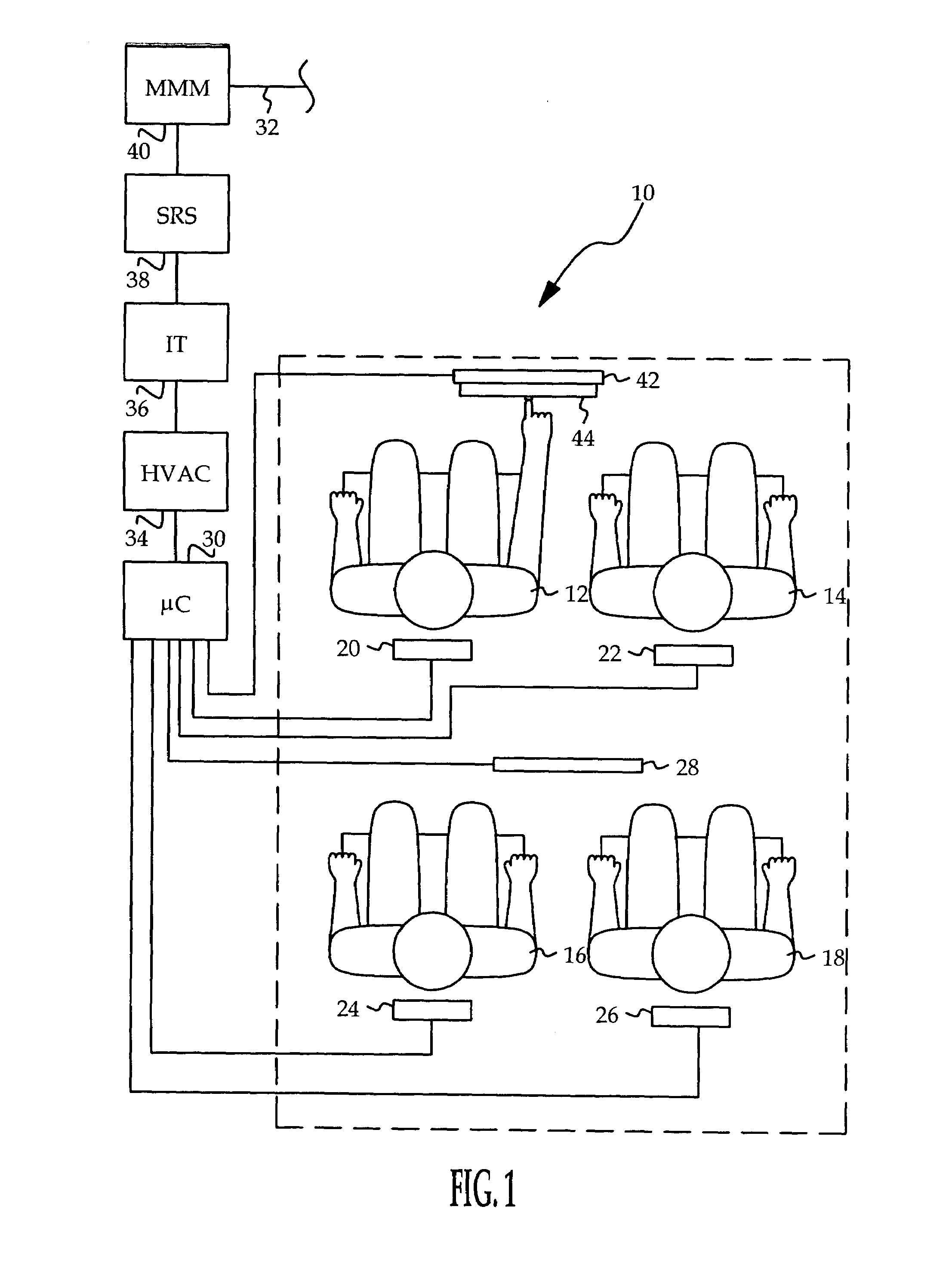 Universal occupant detection and discrimination system for a multi-place vehicle