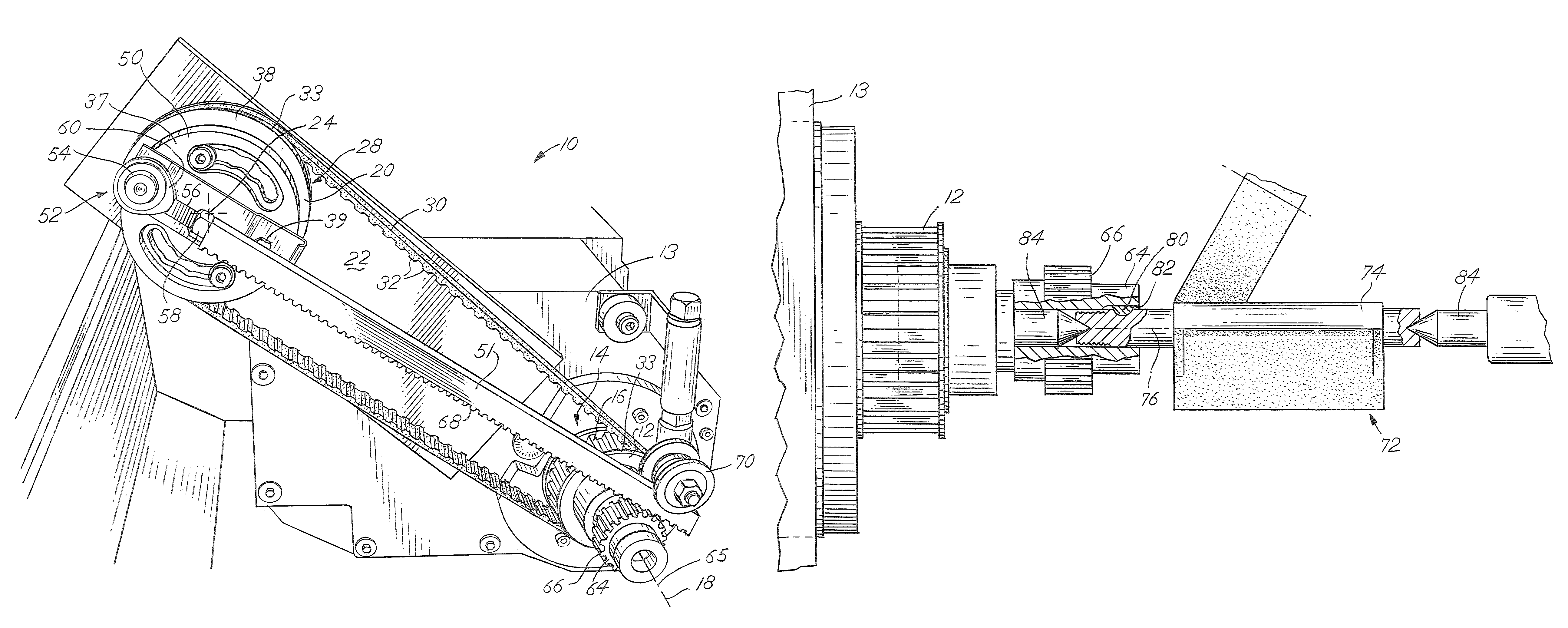 Method and apparatus for machining parts of partial revolution