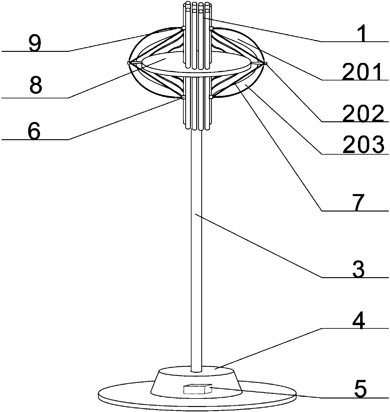 Vertical-axis wind-driven generator
