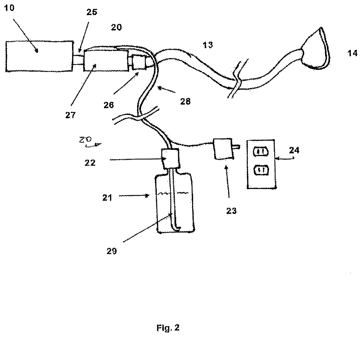 Portable pap device with humidification