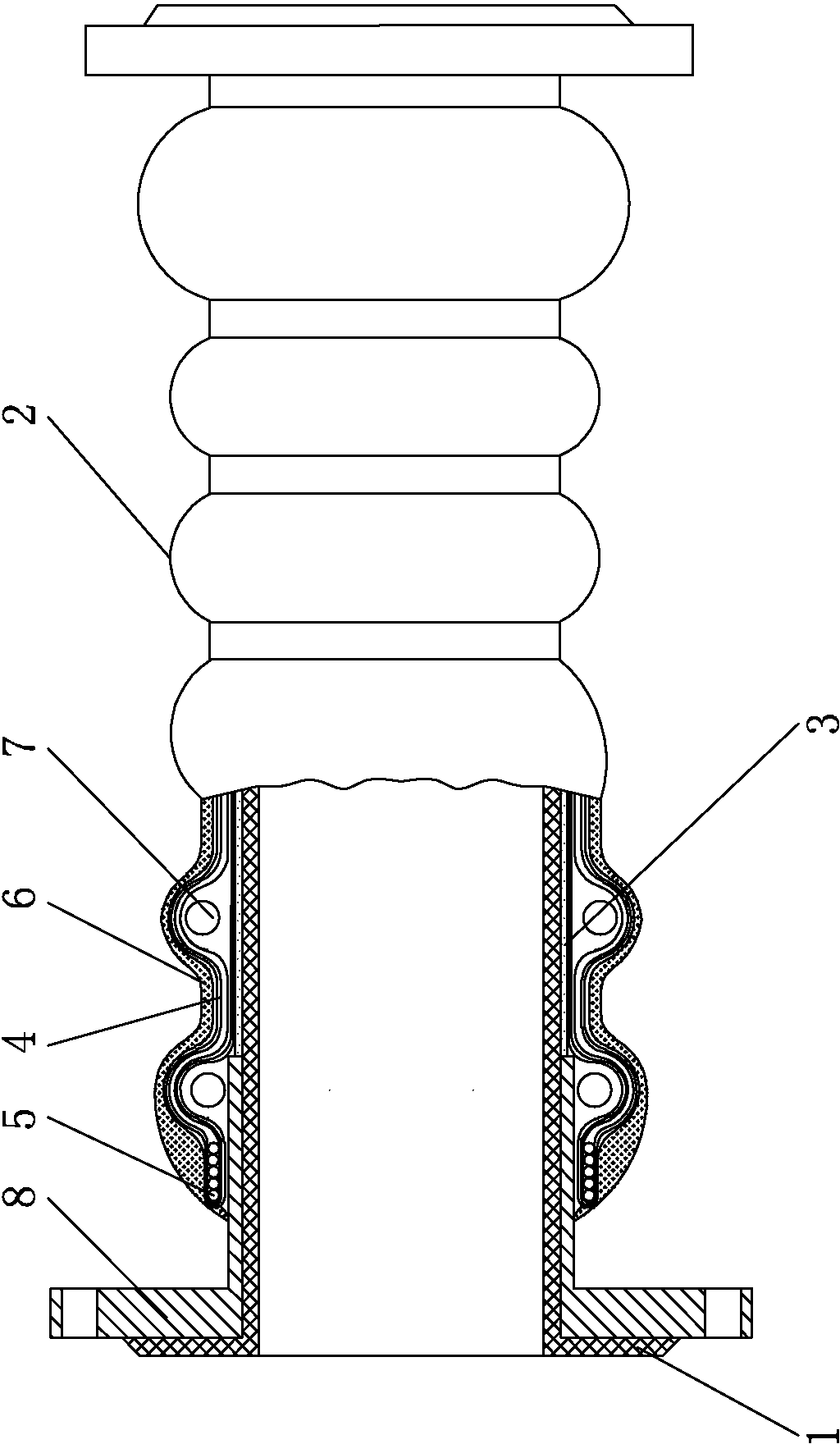 Elastomer composite mud absorption rubber tube and manufacturing technique thereof