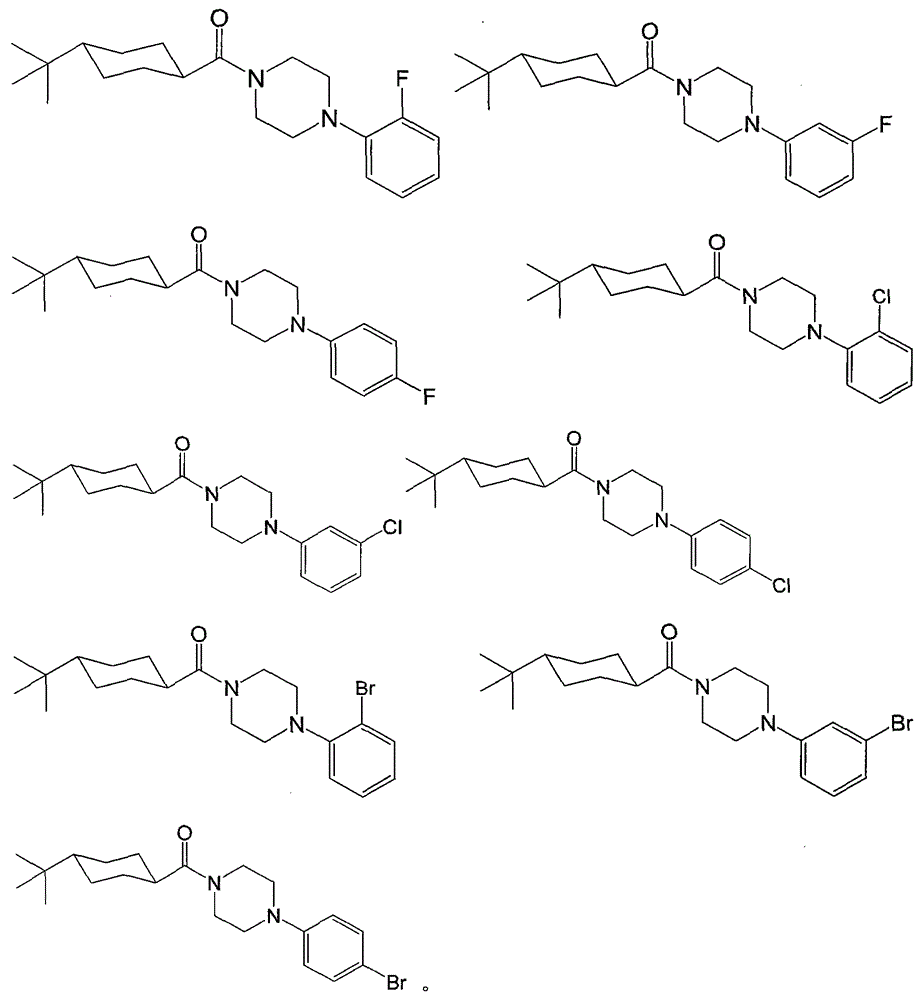 Halogenated phenyl-containing trans-cyclohexane amide compound and application thereof