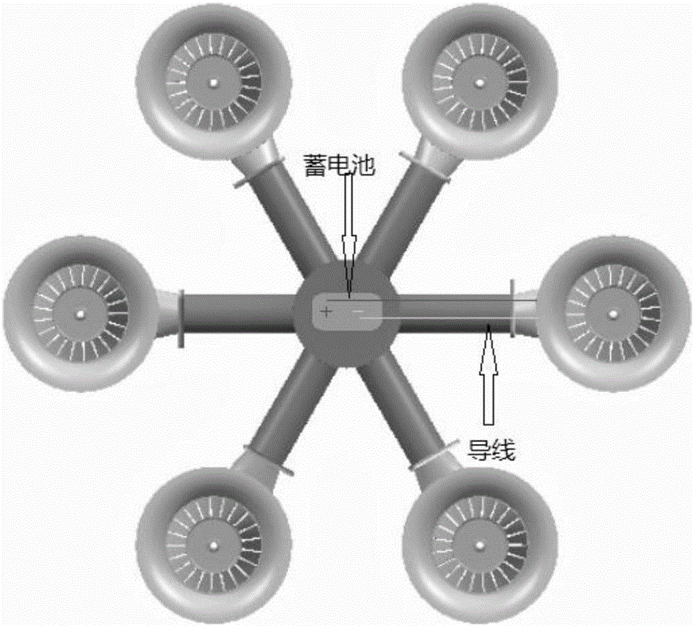 Novel electromagnetic multi-rotor aircraft based on turbine engine and control method thereof