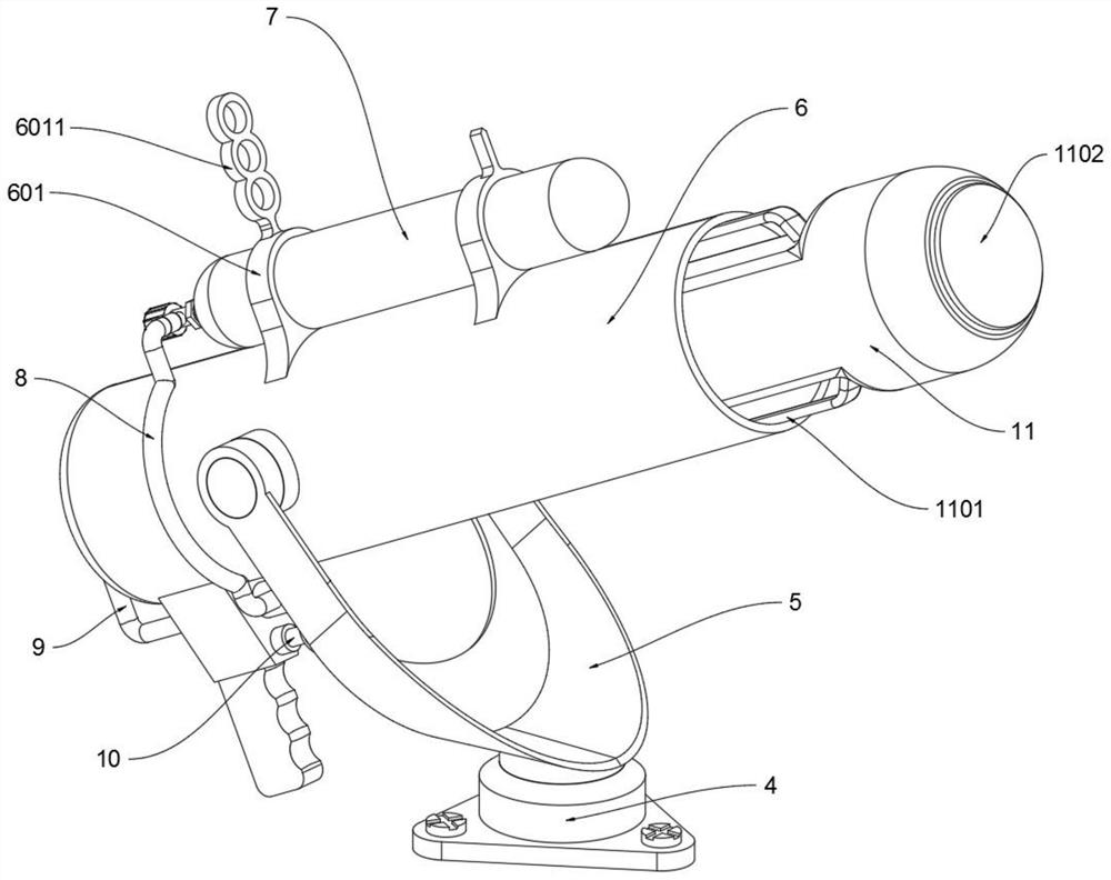 A fire emergency rescue device with precise throwing