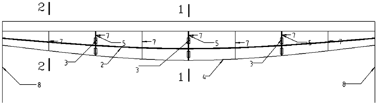 Arrangement method of linear adjustment and vibration reduction structure for cable rail high overhead rail structure