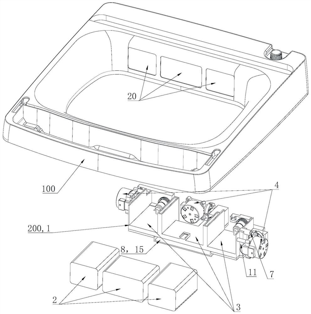 Additive putting module and washing machine