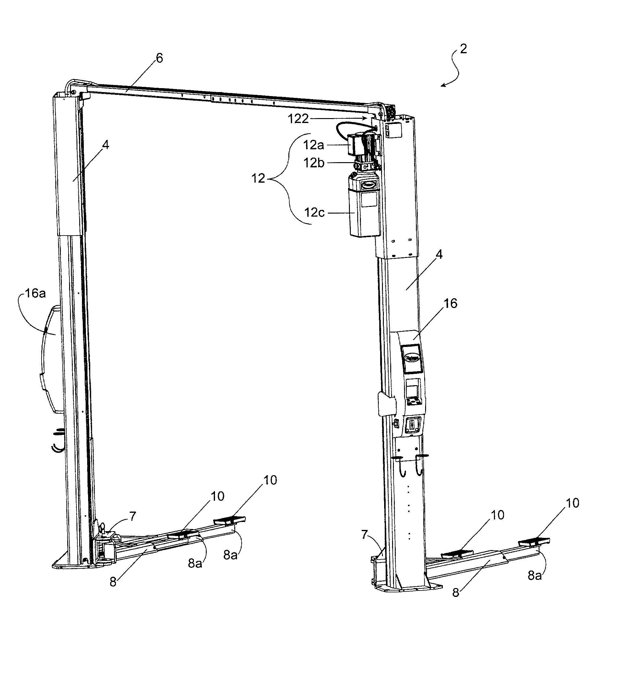 Electronically controlled vehicle lift and vehicle service system