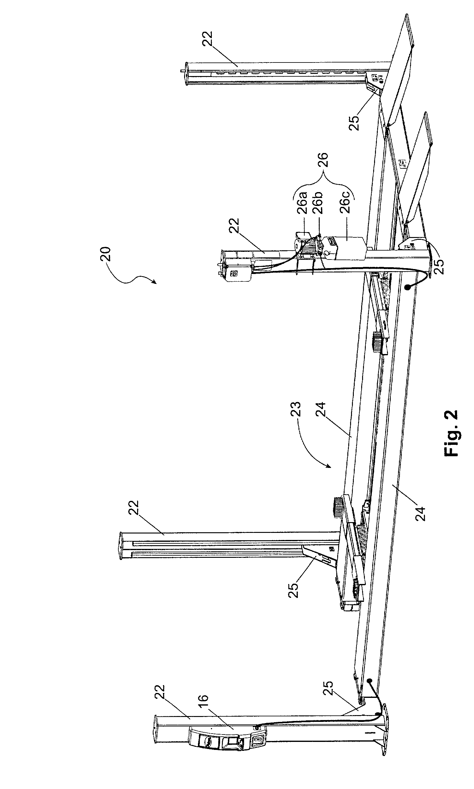 Electronically controlled vehicle lift and vehicle service system