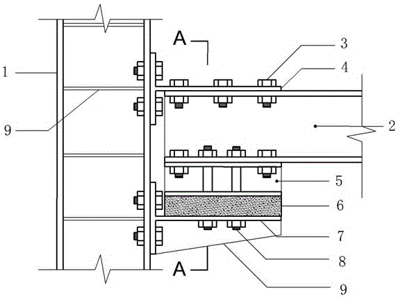 Energy dissipation beam column joint for building steel structure