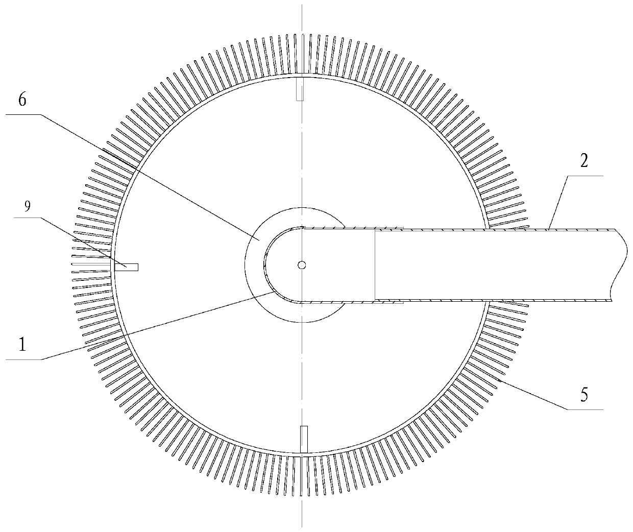 Pore-adjustable turntable type bottom blowdown device for shrimp breeding pond