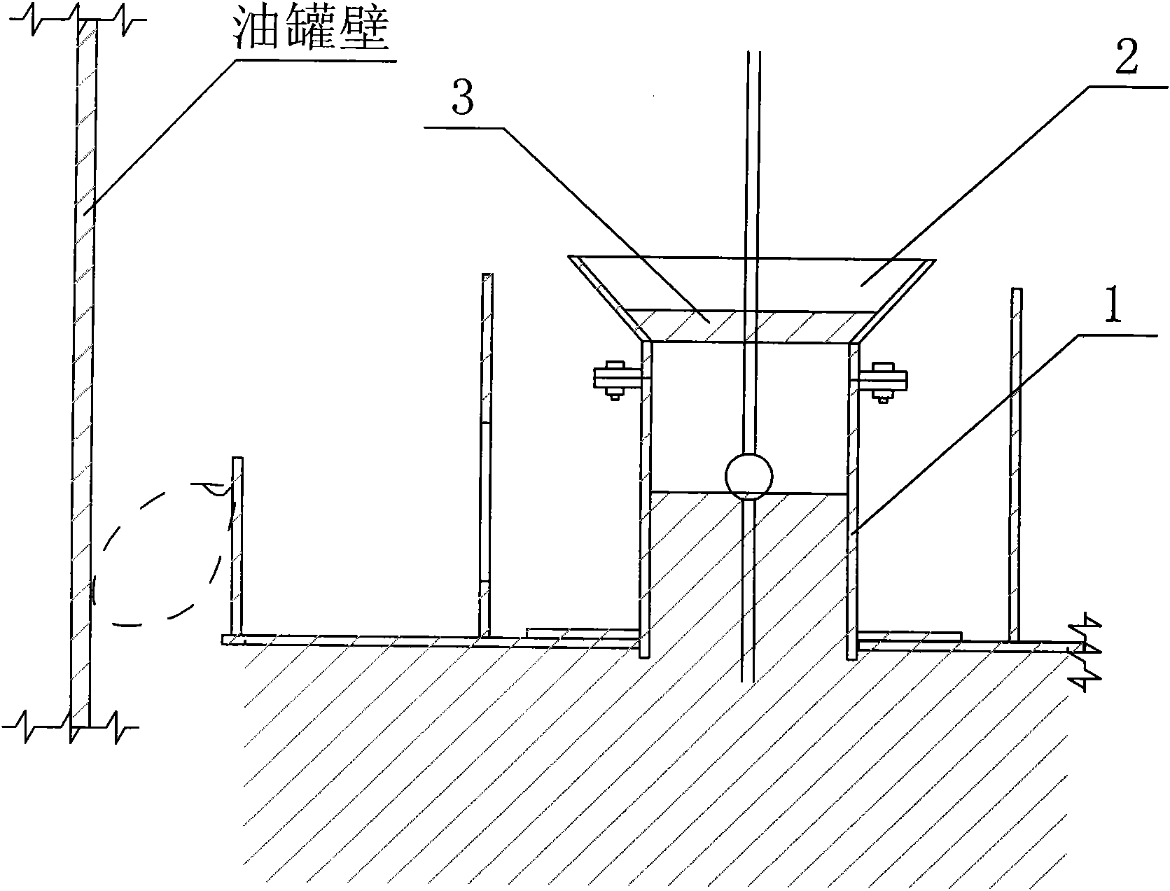 Steel floating roof opening sealing device used for mounting level instrument