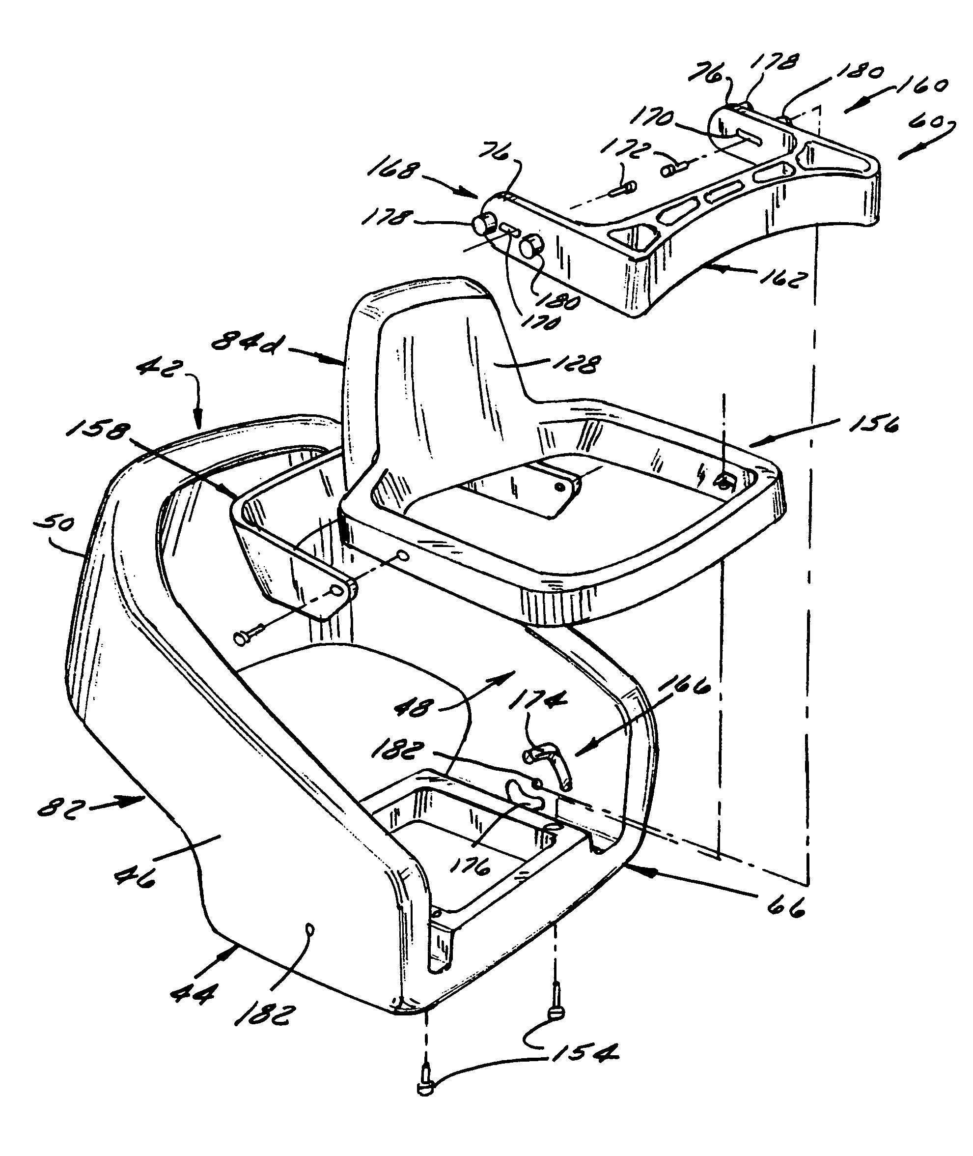 Seat, suspension, bolster and shell