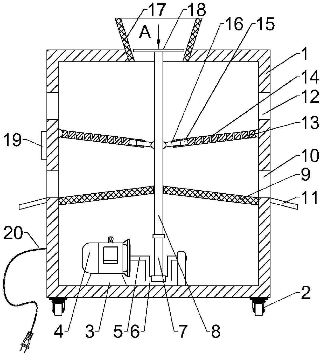 An anti-clogging screening device for sawdust