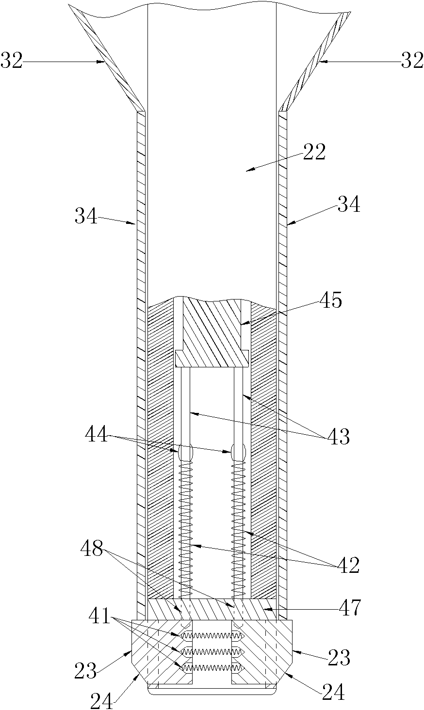 Installing and guiding system of propping-tensioning vertical pipe and using and recovery methods thereof