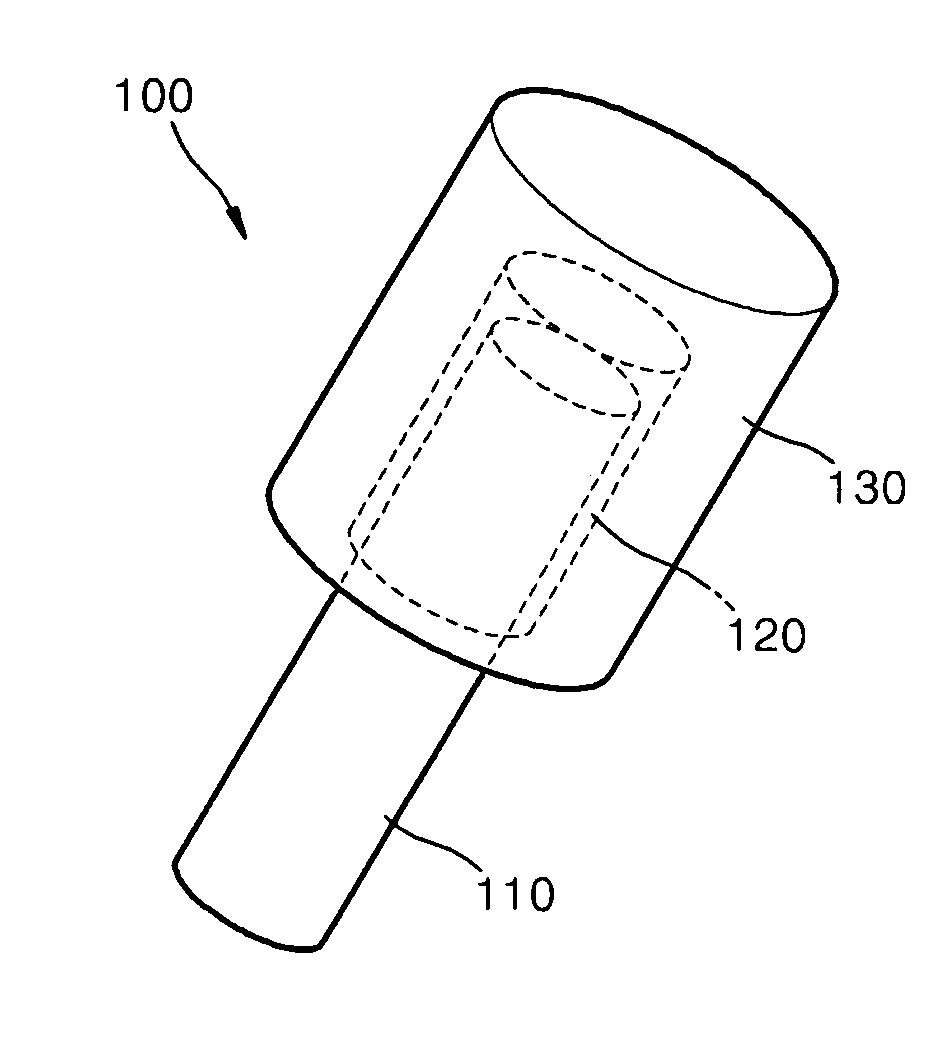 Light emitting device using a micro-rod and method of manufacturing a light emitting device